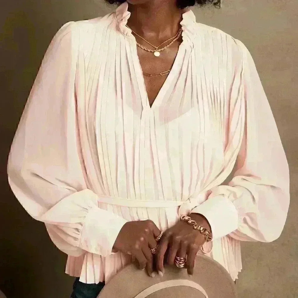 Banana Republic Chiffon Pleated Blouse - Picture 1 of 6